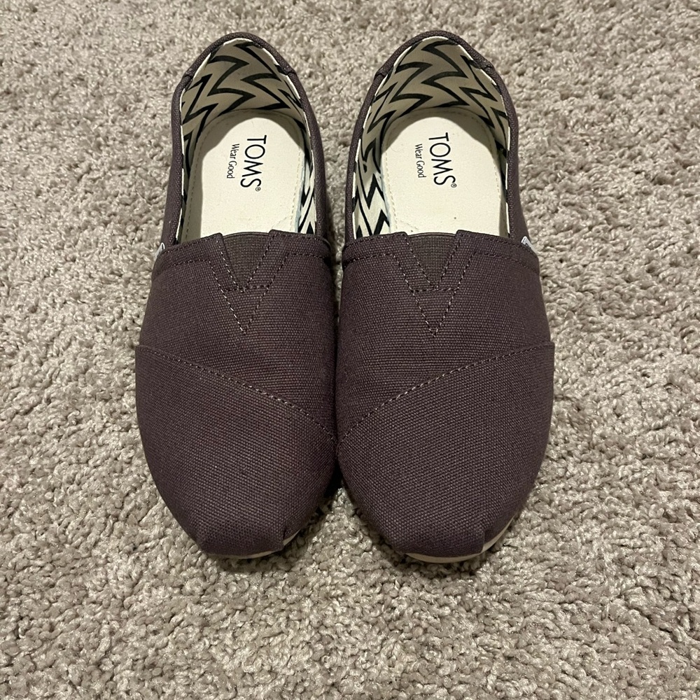TOMS Grey Slip-On Shoes
